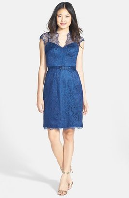 Mikael AGHAL Eyelash Lace Belted Dress