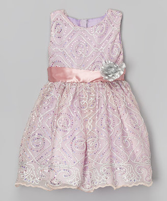 Light Purple Embroidered A-Line Dress - Infant, Toddler & Girls