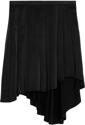 Balmain Pierre Pleated washed-silk mini skirt