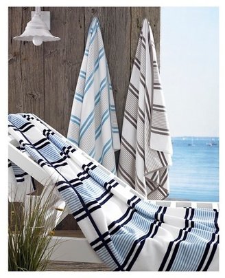 Kassatex Spiaggia Marina Organic Cotton Beach Towel -Navy Blue