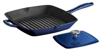 Tramontina 11" Cast Iron Grill Pan with Press - Blue