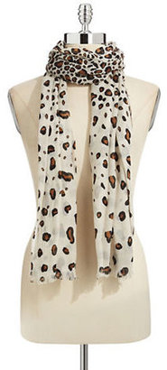 Lord & Taylor Cheetah Print Scarf-CAMEL-One Size