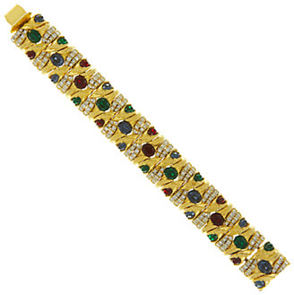 Swarovski Eclectica Vintage 1960s Ciner Gold Plated Crystal Bracelet, Gold