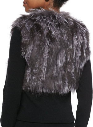 Adrienne Landau Cropped Fox Fur Vest, Natural