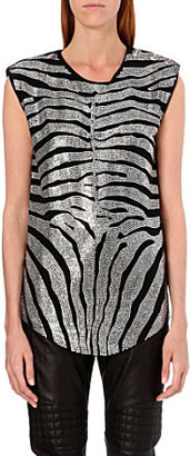 Balmain Zebra-embellished top