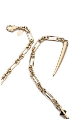 Iosselliani Long Shaded Fringe Brass Necklace