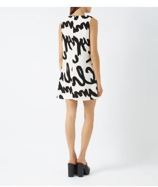 Fashion Union White Graffiti Print Sleeveless Dress