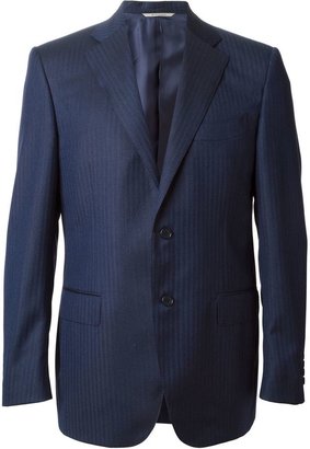 Canali striped texture classic suit