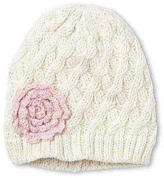 Joe Fresh Joe FreshTM Cable Knit Hat w/ Rosette - Girls newborn-24m