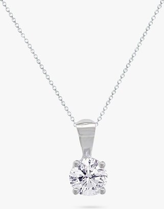 E.W Adams 18ct White Gold Diamond 0.12 Carat Round Pendant Necklace