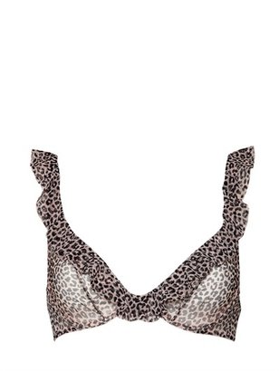 Chantal Thomass Ruffled Leopard Tulle Bra With Underwire