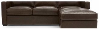 Crate & Barrel Davis Leather Right Arm 3-Seat Lounger