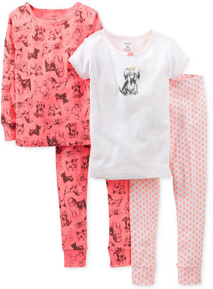 Carter's Toddler Girls' 4-Piece Fitted Cotton Pajamas
