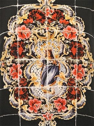 Dolce & Gabbana Madonna Printed Silk Crepe De Chine Top