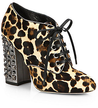 Dolce & Gabbana Leopard-Print Calf Hair Booties