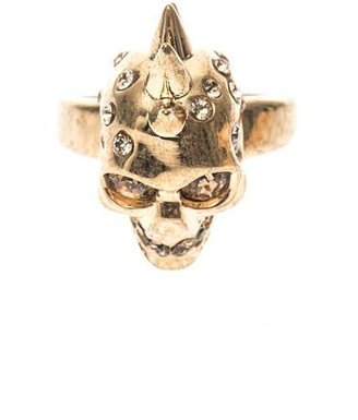 Alexander McQueen Crystal-embellished skull ring