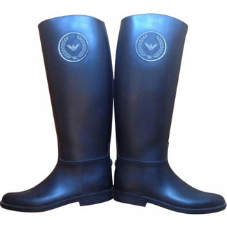 Giorgio Armani Black Rubber Boots