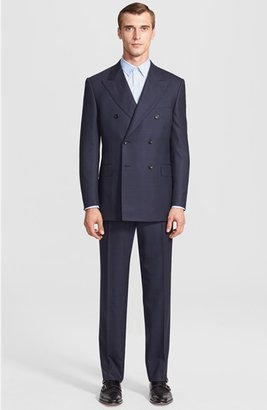 Canali Classic Fit Double Breasted Windowpane Suit