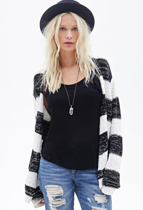 Forever 21 Forever21 Striped Open-Front Cardigan