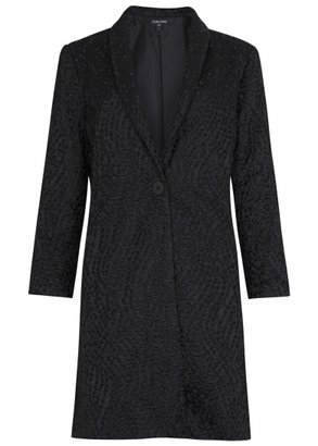 Eileen Fisher Black silk jacquard jacket