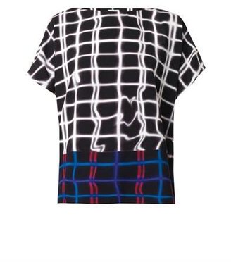 Kenzo Neon plaid-print blouse