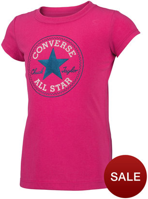 Converse Little Girls Chuck Patch T-shirt - Pink