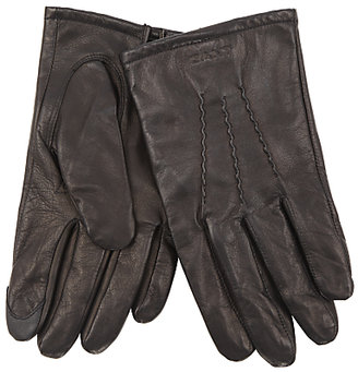 Gant Leather Gloves, Dark Brown