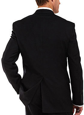 JCPenney Stafford Gabardine Performance Black Wool Suit Jacket