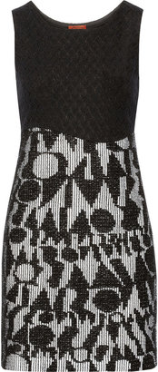 Missoni Crochet-knit and tweed mini dress