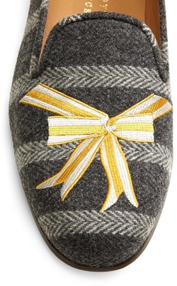 Brooks Brothers Herringbone Stripe with Bow Slip-On Shoe