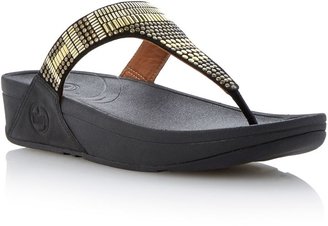 FitFlop Chada aztek leather embellished toe post sandals