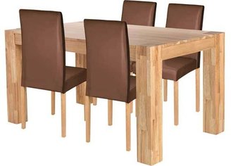 Marlow Dining Table and 4 Midback Chocolate Chairs.