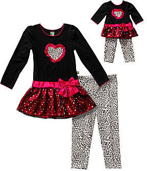 Dollie & Me DOLLIE AND ME 2-pc. Long-Sleeve Top and Legging Set with Doll Garment - Girls 7-12
