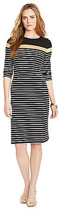 Lauren Ralph Lauren Striped Cotton Crewneck Dress