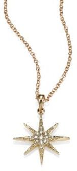 Mizuki Icicle Diamond & 14K Yellow Gold Star Charm Necklace