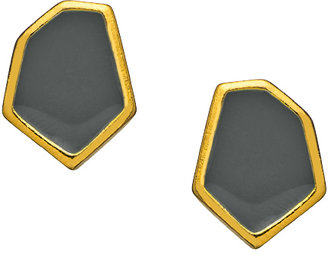 Janna Conner Designs Gold and Navy Enamel Aliza Stud Earrings