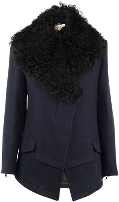 Vanessa Bruno Brest Jacket with Fur Collar