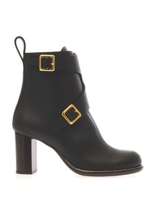 Chloé Double-buckle leather ankle boots