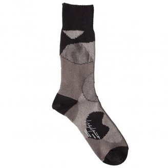 Yohji Yamamoto Camouflage Cotton Sock A Grey/Black