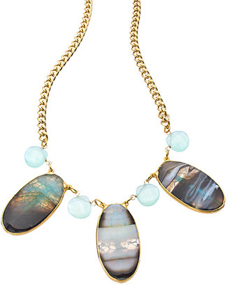 Janna Conner Designs Gold Agate and Apatite Bib Necklace