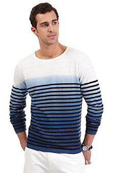 Nautica Men's Estate Blue Dip Dye Crewneck Sweater