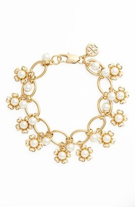 Tory Burch 'Katie' Glass Pearl Floral Cluster Bracelet