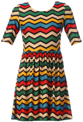 Louche Trapezium dresses - lou zigzag stripe jersey drs - Multicolour