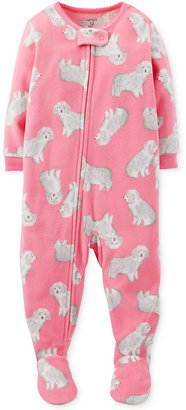Carter's Baby Girls' Dog Footed Coverall Pajamas