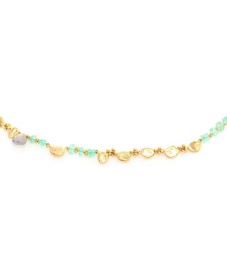 Natasha Collis Rockfall Diamonds, Emeralds, 18k Gold Necklace