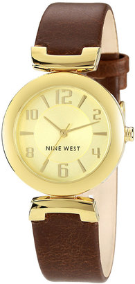 Nine West Women's Brown Strap Watch 33mm NW-1262CHBN