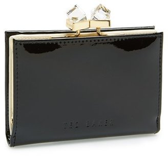Ted Baker 'Tanago - Crystal Popper' Patent Leather Wallet