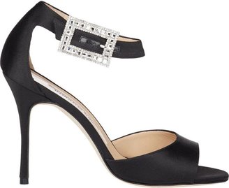 Manolo Blahnik Women's Jeweled-Buckle Dribbin Sandals-Black