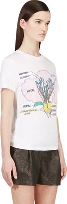 Christopher Kane Pink Poppy Diagram Screenprinted T-Shirt