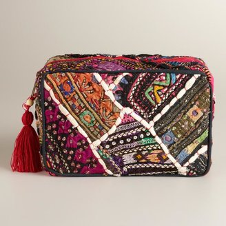 Cost Plus World Market Sari Patchwork Cosmetic Pouch